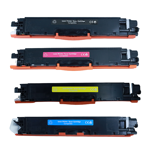 Kit com 4 Toner Compatíveis para Impressora HP Ce310 311 312 313 126a Cp1025 M175