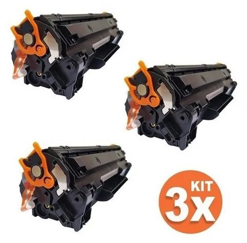 Kit com 3 Toner Compatíveis para Impressora HP-283 83a M125a M126a M127fn M127fw M128fn