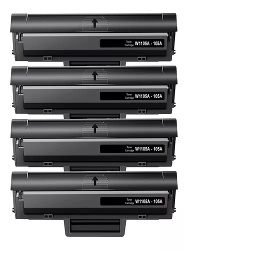 Kit com 4 Toner Compatíveis para Impressora HP-105a/107a (W1105a) Sem Chip