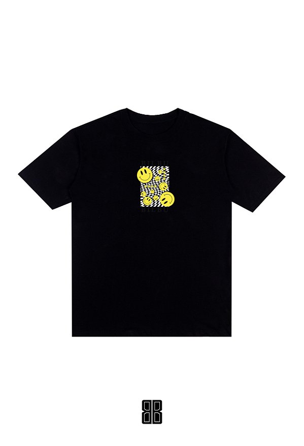 Camiseta OVERSIZED -  ESTAMPA SMILE - PRETO