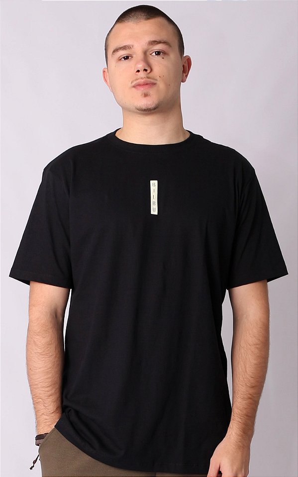 Camiseta OVERSIZED - ESTAMPA LOGO BÁSICA - PRETA