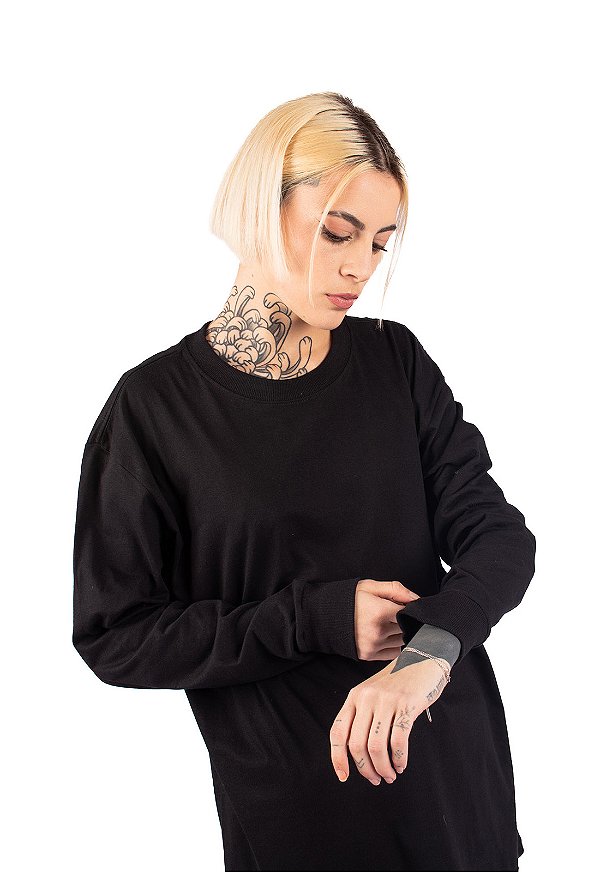 Camiseta MANGA LONGA - BASIC PREMIUM - PRETO