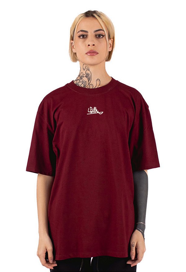 Camiseta OVERSIZED -  ESTAMPA BOSS - BORDO