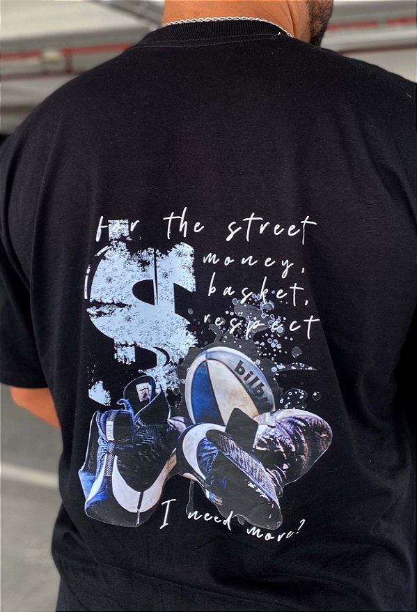 Camiseta OVERSIZED -  ESTAMPA BASKET - PRETA