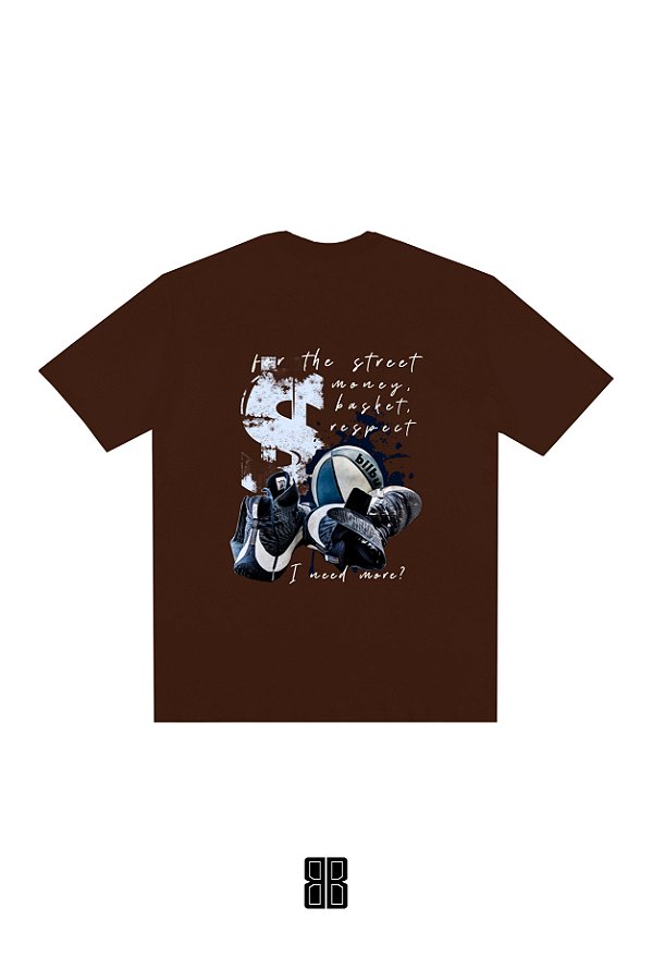 Camiseta OVERSIZED -  ESTAMPA BASKET - MARROM