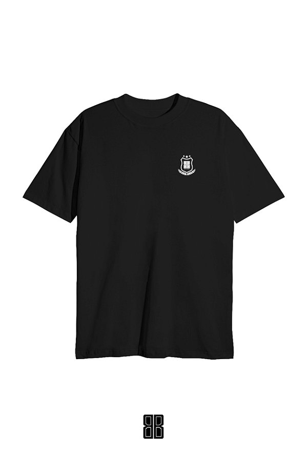 Camiseta OVERSIZED -  ESTAMPA BRASÃO - PRETA