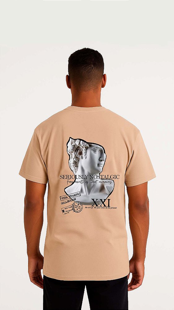 Camiseta OVERSIZED -  ESTAMPA NOSTALGIC - BEGE