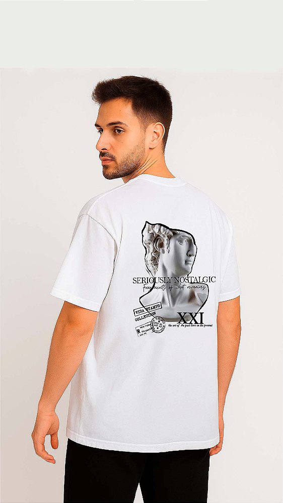 Camiseta OVERSIZED -  ESTAMPA NOSTALGIC - BRANCA