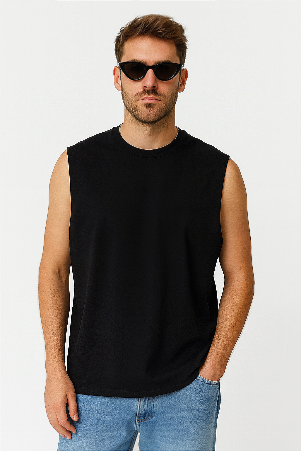 Regata Iron - Básica em algodão - Preta