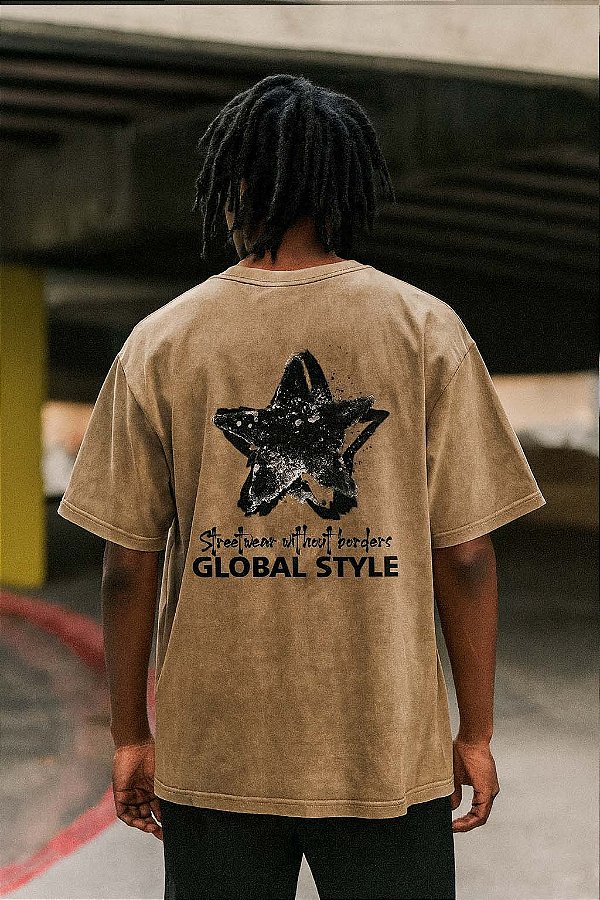 Camiseta BOXY OVERSIZED - ESTONADA AREIA - STAR