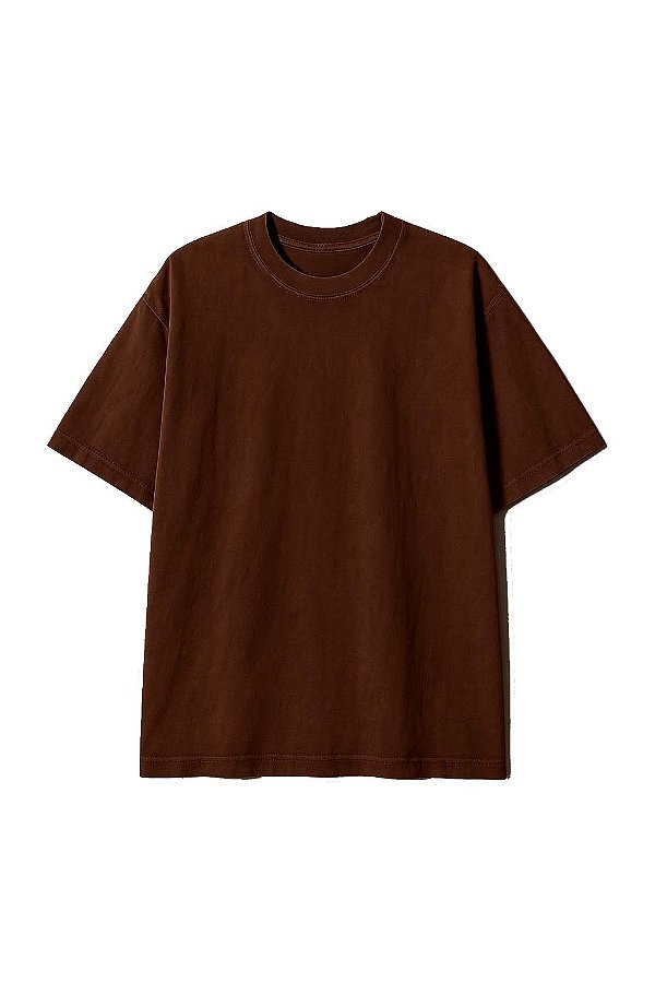 Camiseta BOXY OVERSIZED - ESTONADA MARROM - LISO