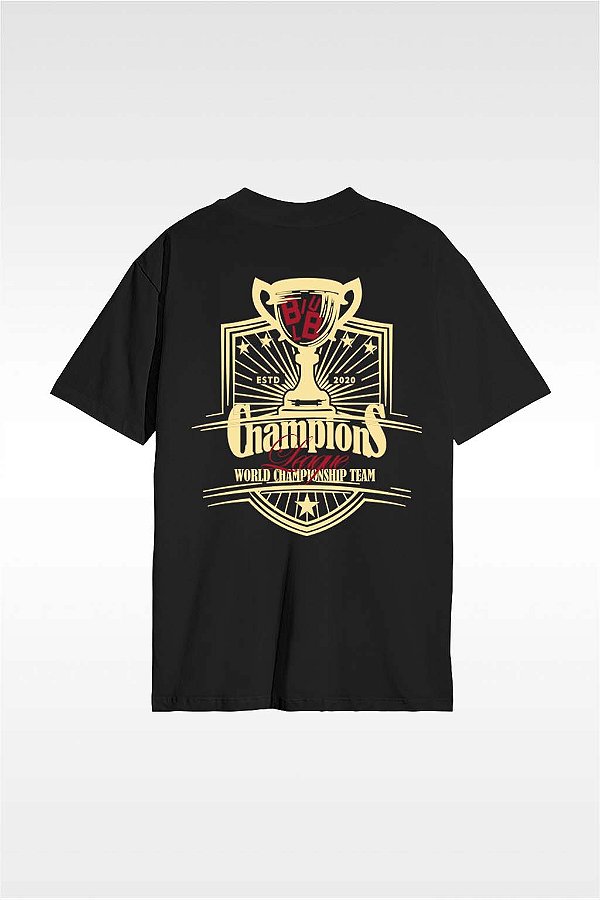 Camiseta PREMIUM OVERSIZED - CHAMPIONS - PRETO