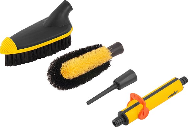 Jogo com 2 Escovas e 1 Esguicho Vonder com Conector 1/2” para Mangueira