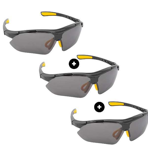 KIT 3 OCULOS BOXER FUME VONDER