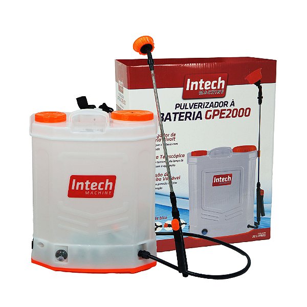 Pulverizador Costal 20L Intech Machine com Bateria 12V e 4 Bicos Intech