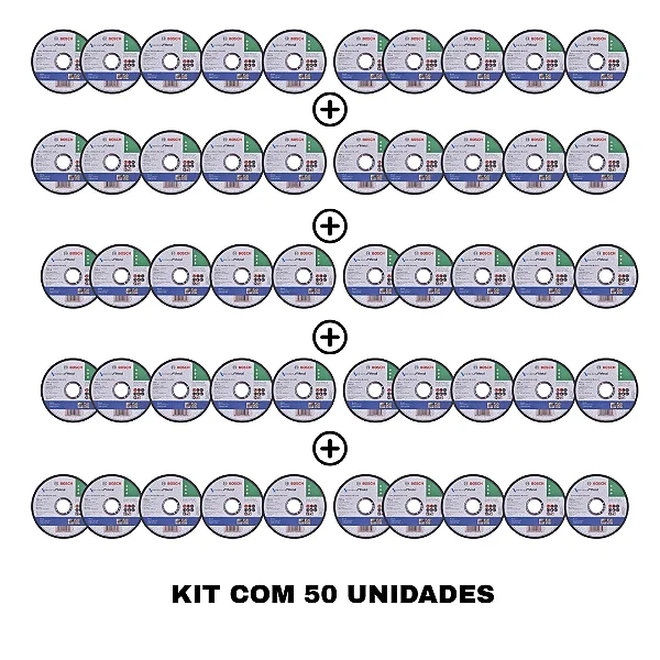 Kit 50 Discos de Corte MetalInox STD BOSCH 2608619383000