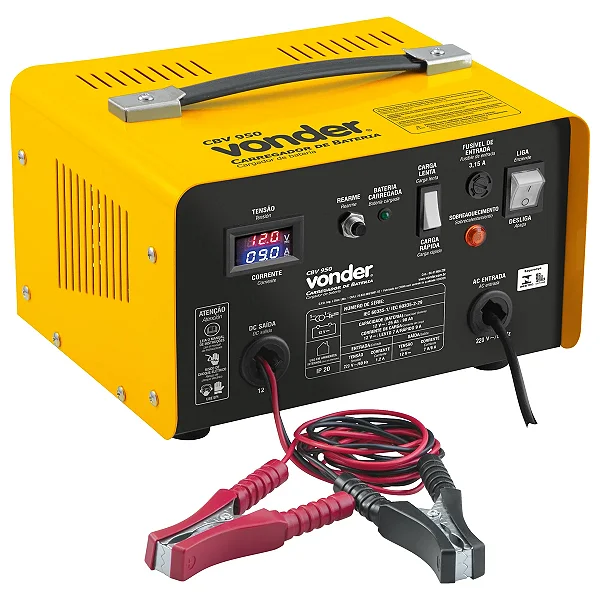 Carregador de Bateria Vonder CBV950 127V ou 220V com Voltímetro Digital