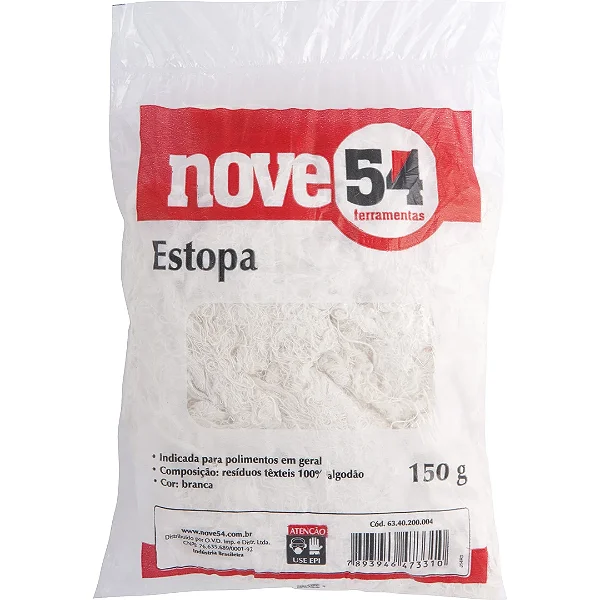 Estopa Branca Nove54 150g – Ideal para Polimento Automotivo, Metais e Superfícies Delicadas