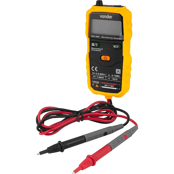 Multímetro Digital Inteligente Vonder MIV 060 CAT III 600V com NCV, Lanterna e Escala Automática