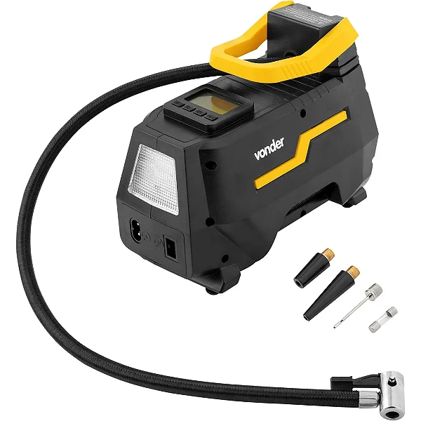 Compressor de Ar Automotivo Vonder CAV 150 12V ou Bivolt Automático 127V–220V com Visor LCD e LED