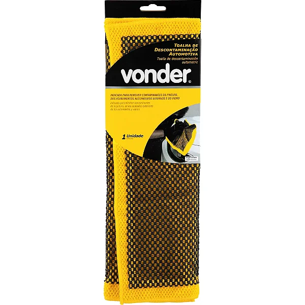 Toalha de Descontaminação Automotiva Vonder 40x40cm 330gsm para Pintura e Vidros