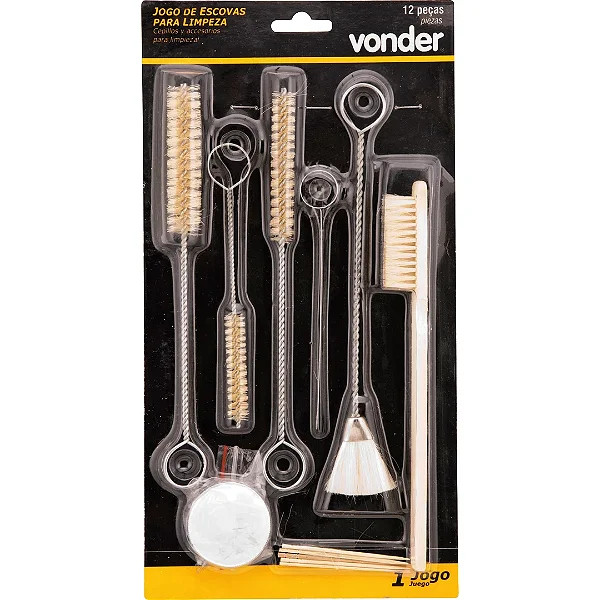 Jogo de Limpeza Vonder 12 Peças para Pistolas de Pintura com Escovas e Lubrificante