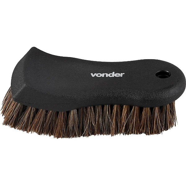 Escova Vonder para Limpeza de Couro com Cerdas Naturais Macias e Cabo Ergonômico