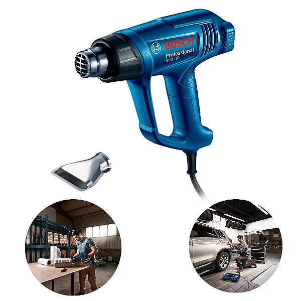 Soprador Térmico Bosch GHG 180 Profissional 127V ou 220V 3 Níveis de Temperatura Uso Estacionário