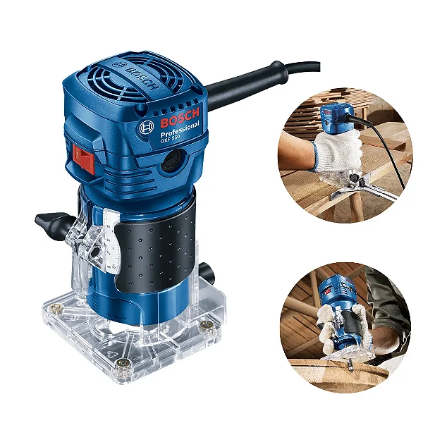 Tupia Bosch GKF 550 550W Laminadora Compacta Profissional 127V ou 220V com 2 Pinças e Base Transparente