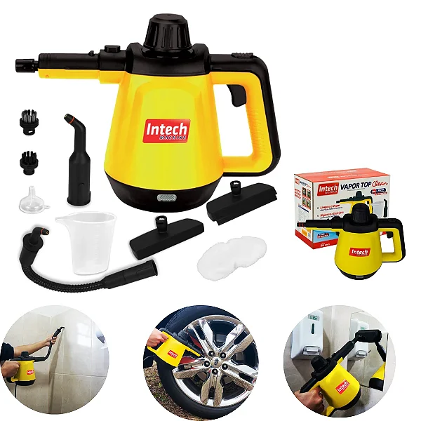 Higienizador a Vapor Intech Machine Vapor Top Clean 1200W 3,5BAR com 9 Acessórios para Limpeza Residencial