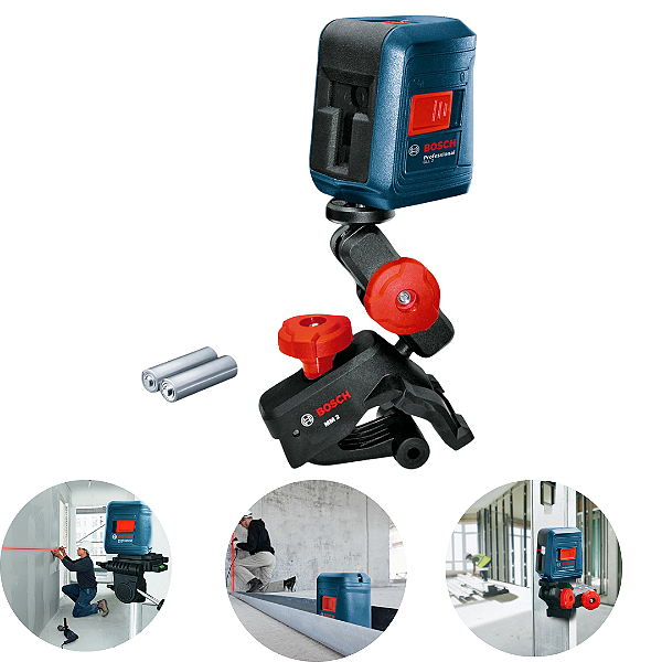 Nível a Laser Bosch GLL 2 2 Linhas 10 m Autonivelante + Base MM 2