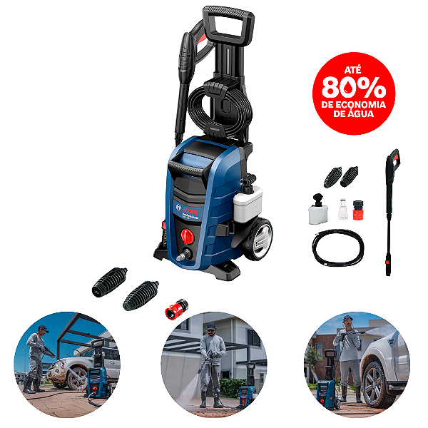 Lavadora de Alta Pressão Bosch GHP 180 1500W 1800 psi 300 L/h – 127V ou 220V c/ Bicos e Mangueira 5 m
