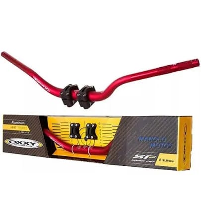GUIDÃO OXXY MOTOCROSS VERMELHO SUPER FAT BAR ALTO + ADAPTADOR