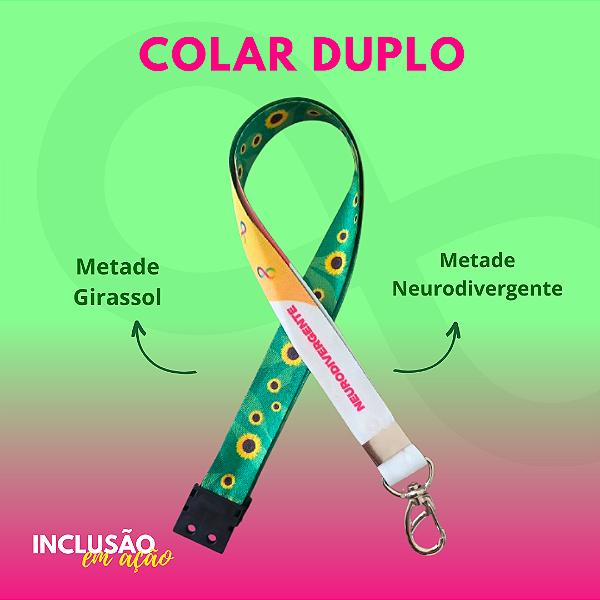 Colar Duplo: Girassol + Neurodivergente