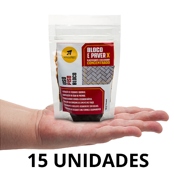 15 Unidades  Bloco e Paver X - Aditivo Plastificante e Acelerador Bloco e Paver