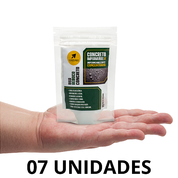 07 Unidades Concreto Impermeável X - Aditivo Impermeabilizante Concreto e Reboco