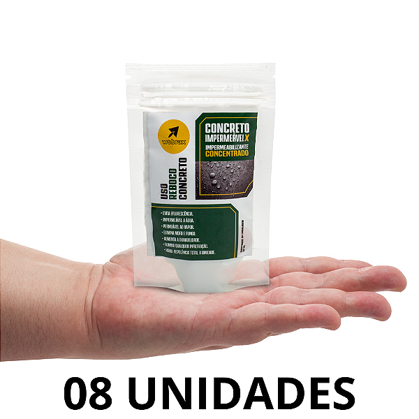 08 Unidades Concreto Impermeável X - Aditivo Impermeabilizante Concreto e Reboco