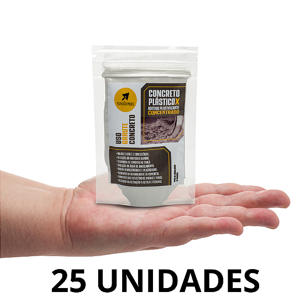 25 Unidades Concreto Plástico X - Aditivo Concreto e Graute