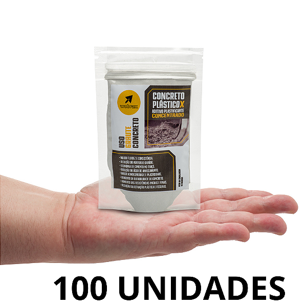 100 Unidades Concreto Plástico X - Aditivo Concreto e Graute