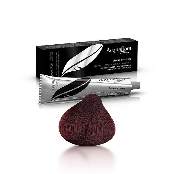 Acquaflora Coloração Profissional Castanho Escuro Vermelho Intenso 3.66 60 g