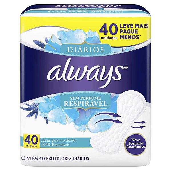 Always Protetor Diário Suave 40 Unidades