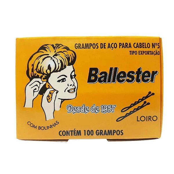 Ballester Grampos de Aço Para Cabelo Nº 5 Loiro 100 Unidades