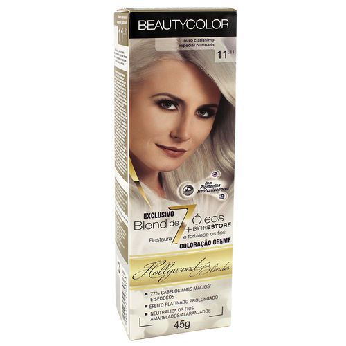 Beauty Color Coloração Creme 11.11 Louro Claríssimo Platinado 45g