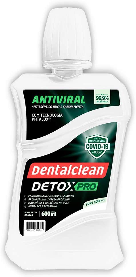 Dental Clean Enxaguante Bucal Detox Pro Antiviral 600ml