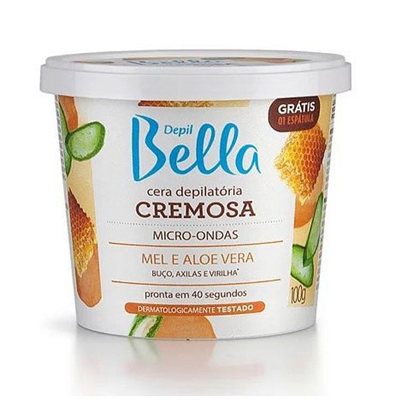 Depil Bella Cera para Micro-ondas Cremosa Mel e Aloe Vera 100g