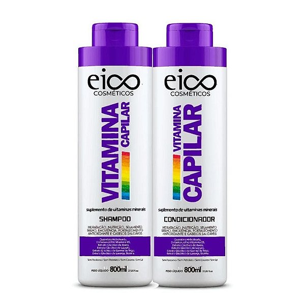 Eico Vitamina Capilar Kit Shampoo + Condicionador 800ml + 800ml