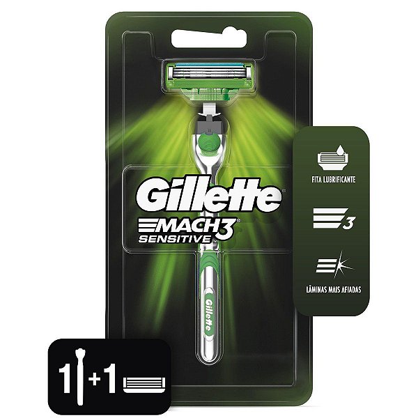 Gillette Aparelho de Barbear Mach 3 Sensitive