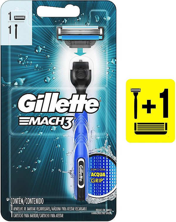 Gillette Aparelho de Barbear Mach3 Acqua-Grip