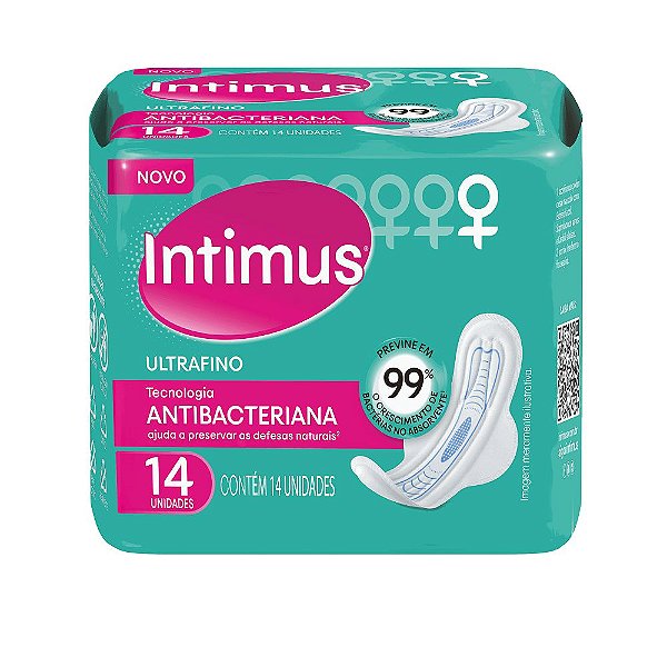 Intimus Absorvente Antibacteriano Ultrafino Com Abas C/14