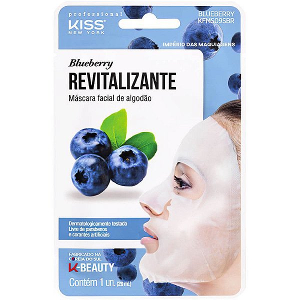 Kiss Máscara Facial Revitalizante Blueberry 20mL